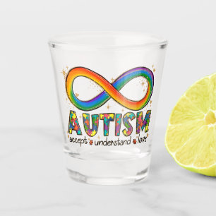 Copo De Shot Autismo Accept, Love, Entenda
