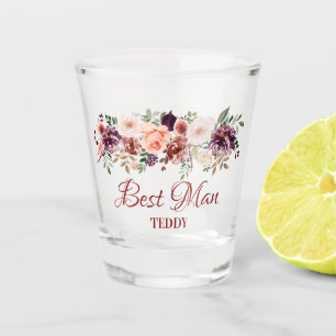 Copo De Shot Autumn Boho Rustic Watercolor Flowers Melhor Homem