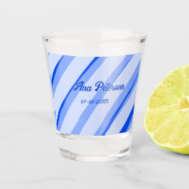 Copo De Shot Azul pastel adicionar nome data boho retro padrão 