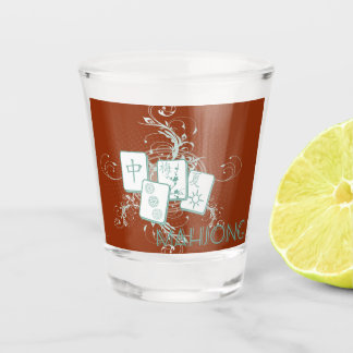 Copo De Shot azulejos mahjong e espirais