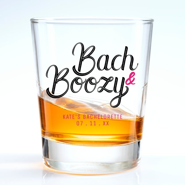 Copo De Shot Bach & Boozy Black & Pink Festa de solteira (Bach & Boozy Black & Pink Bachelorette Party Shot Glass
)