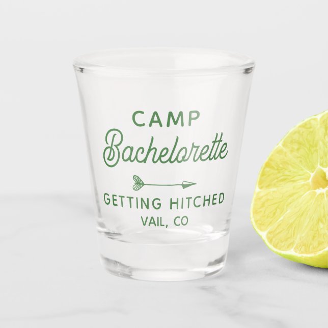 Copo De Shot Bachelorette de Camp Personalizado sendo Hitlida (Frente)