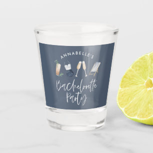 Copo De Shot Bachelorette de coquetel azul-feminino moderno