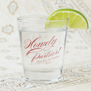 Copo De Shot Bachelorette de Parceiro Red Howdy Personalizado
