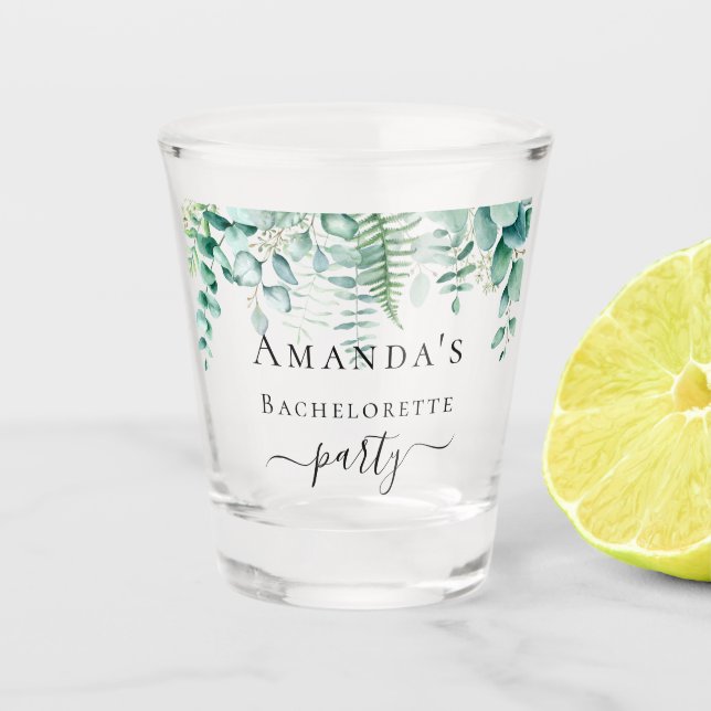 Copo De Shot Bachelorette eucalyptus greenery ferns (Frente)