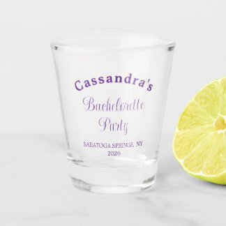 Copo De Shot Bachelorette Party Retro Modern Purple Classy