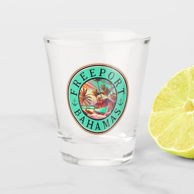 Copo De Shot Bahamas Bahamas Sunset Viagem Souvenir 1950 (Frente)