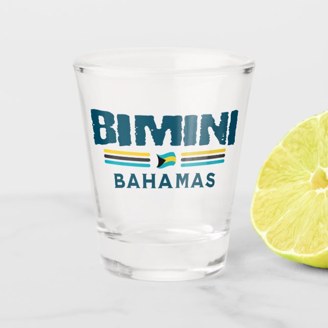 Copo De Shot Bahamas Souvenir Gift: Independência de Bimini Bah (Frente)