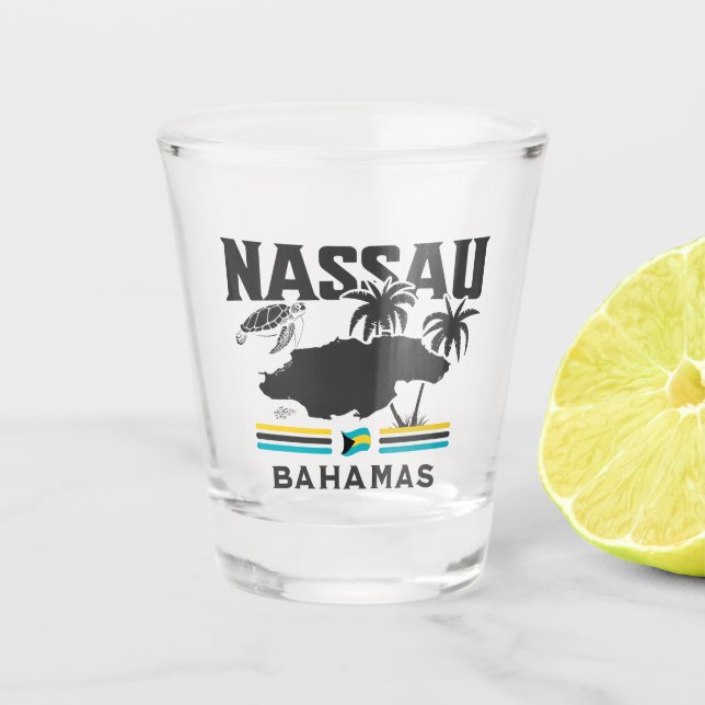 Copo De Shot Bahamas Souvenir Presente: Independência de Nassau (Frente)