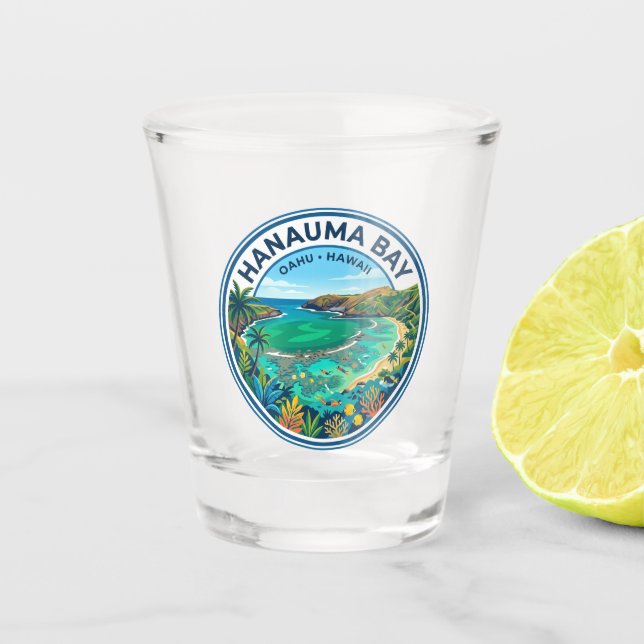 Copo De Shot Baía de Hanauma no Havaí (Frente)