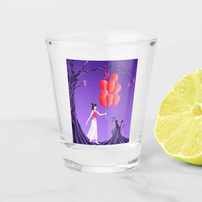 Copo De Shot Bailerina Gata, meia-noite (Frente)