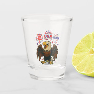 Copo De Shot Bald Eagle com Fireworks - EUA 250 Anos 1776-2026