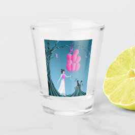 Copo De Shot Balerina e gato bonitos à meia-noite