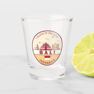 Copo De Shot Bali Indonesia Skyline Emblem