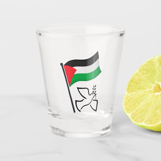 Copo De Shot Bandeira ف Palestina ل س ط ي ن Dove | Palestina Li (Frente)