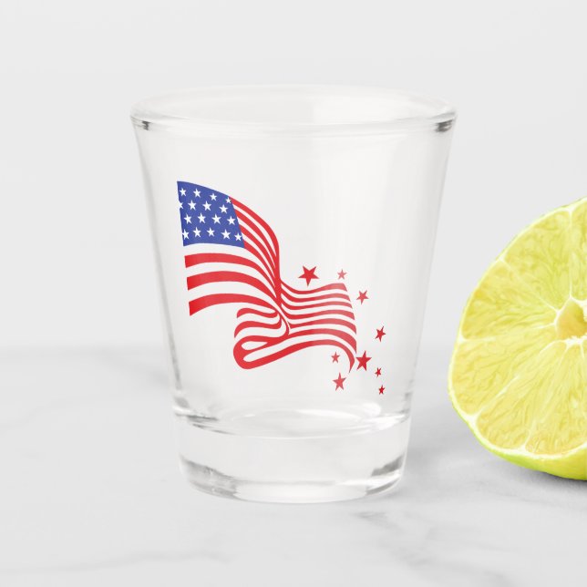 Copo De Shot Bandeira Americana (Frente)