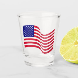 Copo De Shot Bandeira Americana Acenando Desenho Patriótico