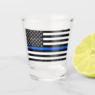 Copo De Shot Bandeira americana suja fina de Blue Line