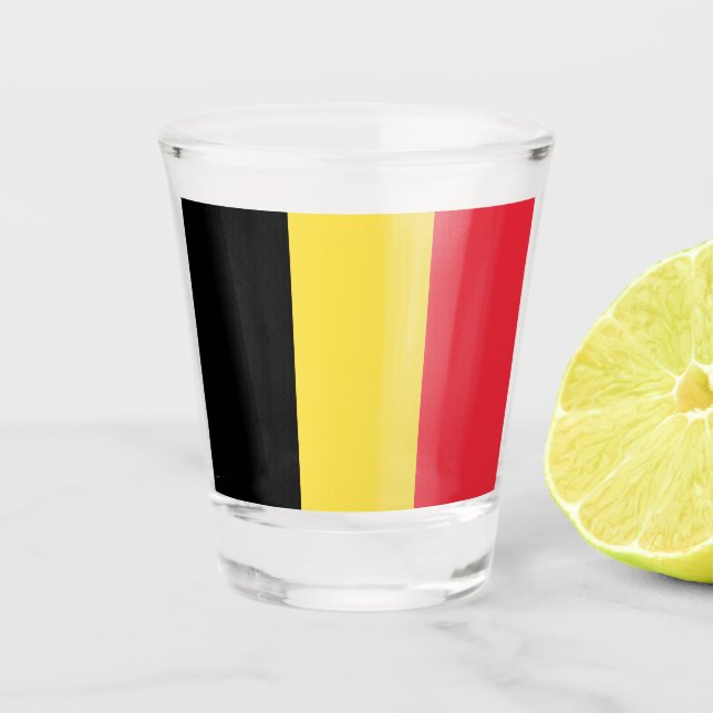 Copo De Shot Bandeira da Bélgica (Frente)
