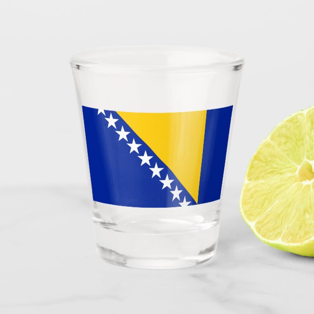 Copo De Shot Bandeira da Bósnia e Herzegovina (Frente)