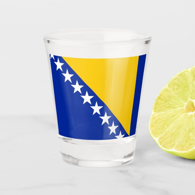 Copo De Shot Bandeira da Bósnia e Herzegovina (Frente)