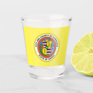 Copo De Shot Bandeira da cidade de Honolulu