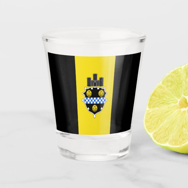 Copo De Shot Bandeira da cidade de Pittsburgh (Frente)