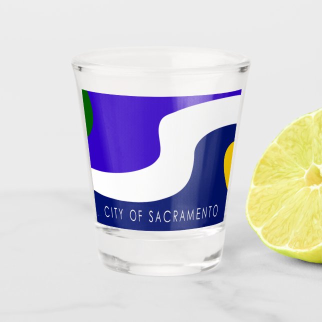 Copo De Shot Bandeira da cidade de Sacramento (Frente)