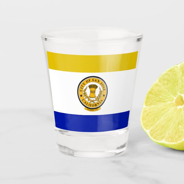 Copo De Shot Bandeira da cidade de San José (Frente)