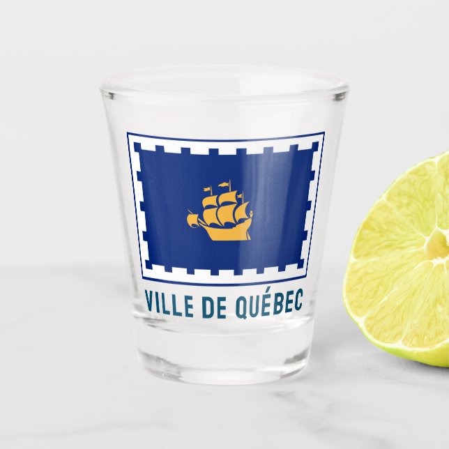 Copo De Shot Bandeira da Cidade do Quebec (Frente)