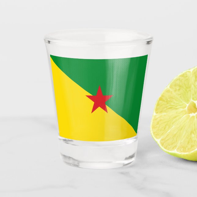 Copo De Shot Bandeira da Guiana Francesa (Frente)