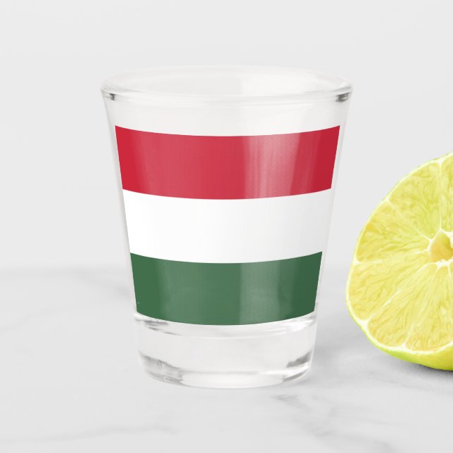 Copo De Shot Bandeira da Hungria (Frente)