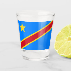 Copo De Shot Bandeira da RDC (República Democrática do Congo)