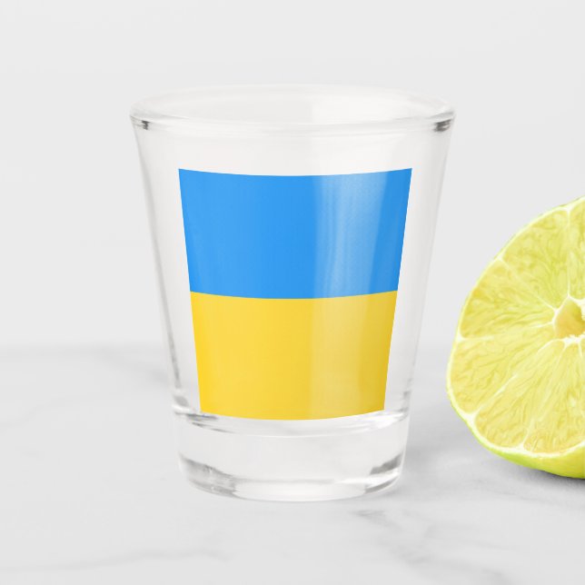 Copo De Shot Bandeira da Ucrânia (Frente)