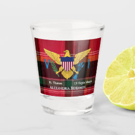 Copo De Shot Bandeira das Ilhas Virgens Americanas St. Thomas A