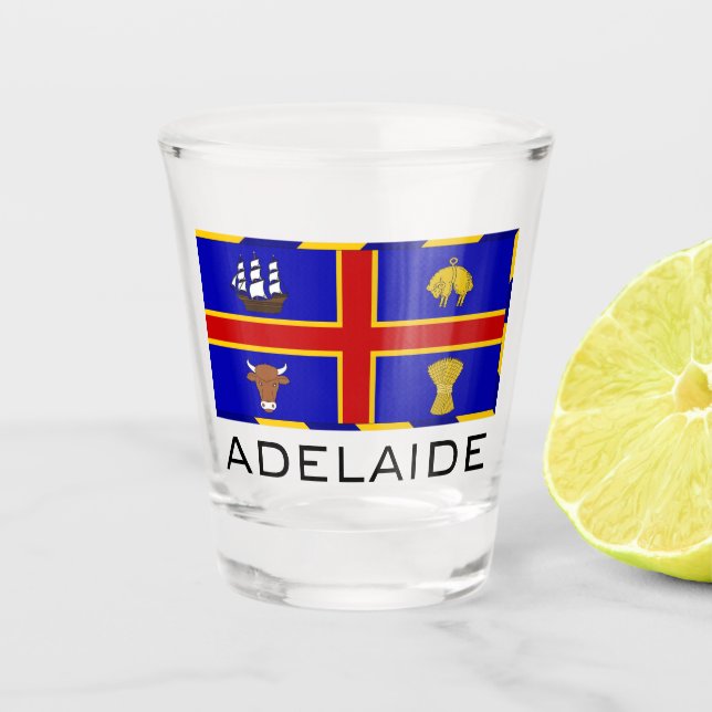 Copo De Shot Bandeira de Adelaide, Austrália (Frente)
