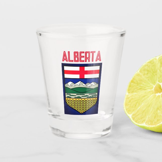 Copo De Shot Bandeira de Alberta - CANADÁ (Frente)