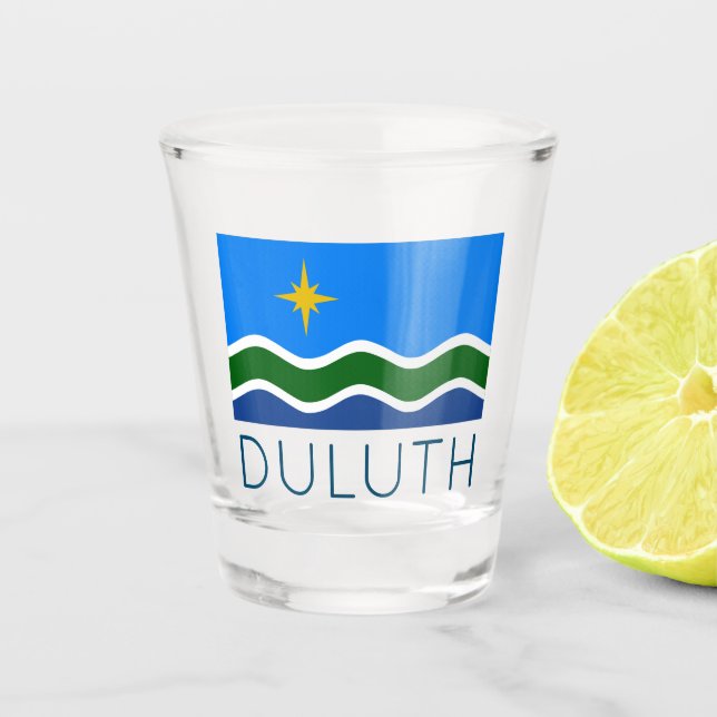Copo De Shot Bandeira de Duluth, MN (Frente)