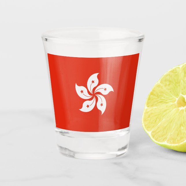 Copo De Shot Bandeira de Hong Kong (Frente)