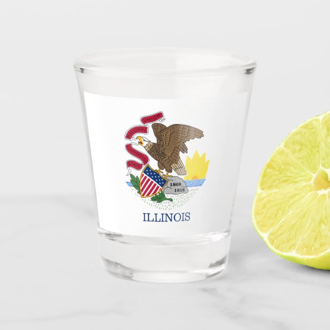 Copo De Shot bandeira de Illinois (Frente)