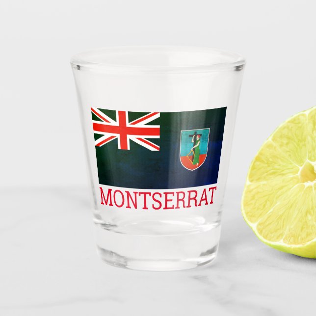 Copo De Shot Bandeira de Montserrat (Frente)
