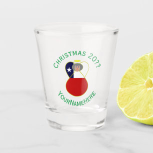 Copo De Shot Bandeira de Natal Chile Abuela Angel Personalizada