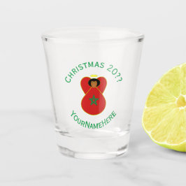 Copo De Shot Bandeira de Natal do Anjo Marroquino Personalizada