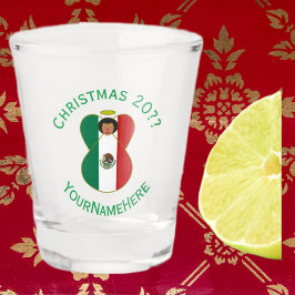 Copo De Shot Bandeira de Natal do Anjo Mexicano Personalizada 