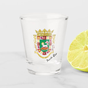Copo De Shot Bandeira de Porto Rico & emblema de Porto Rico / f