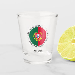 Copo De Shot Bandeira de Portugal para feriado no Dia de Portug