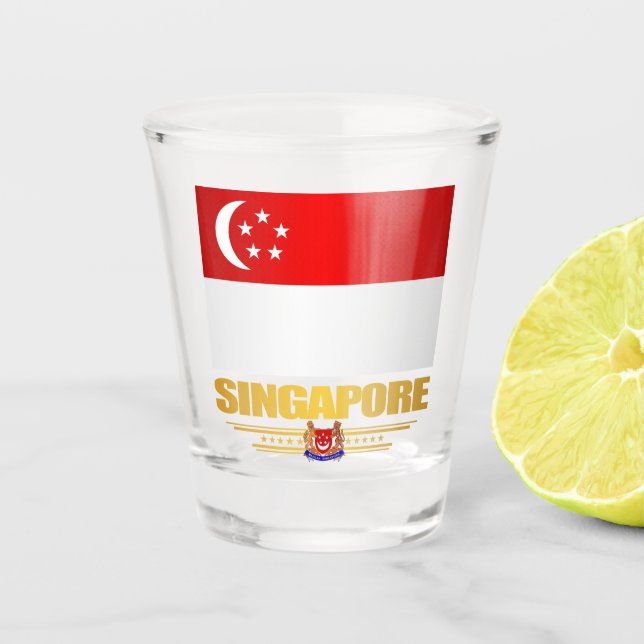 Copo De Shot Bandeira de Singapura (Frente)