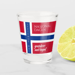 Copo De Shot Bandeira do Dia Nacional Norueguês de Syttende Ma