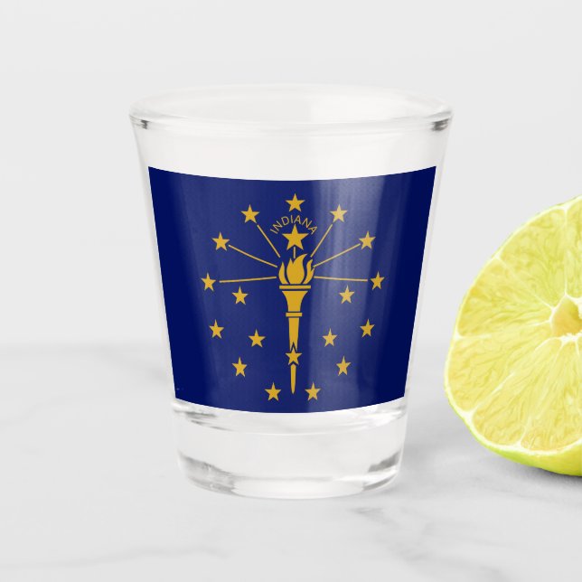 Copo De Shot Bandeira do Estado de Indiana (Frente)