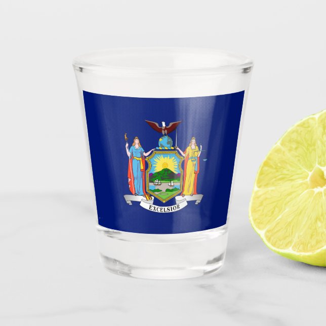 Copo De Shot Bandeira do Estado de Nova Iorque  (Frente)